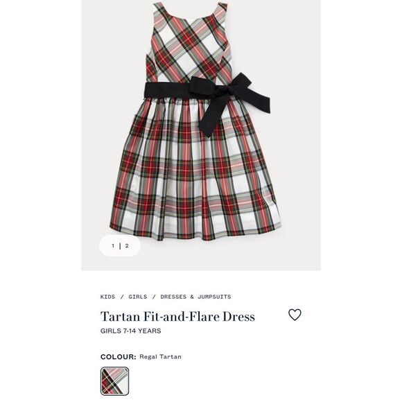 Polo Ralph Lauren Girls plaid fit and flare dress size 4T Holiday Christmas NWT - Picture 7 of 8